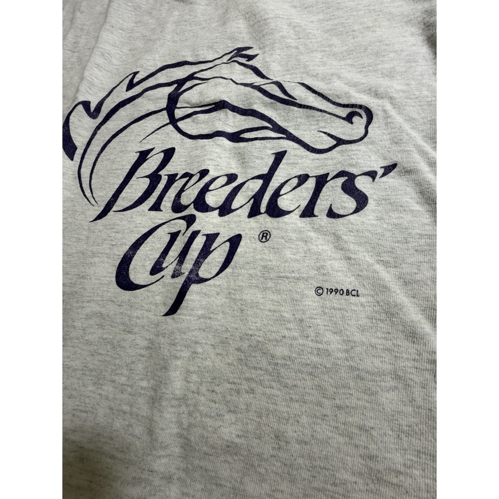 Vintage 1990 Single Stitch Made In USA Fruit Of Loom TShirt Breeders Cup Size XL - Picture 3 of 7